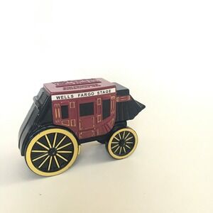 Wells Fargo Stage Coach Union Trust Metal Piggy Bank *No Key Vintage Bank